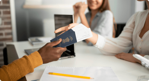 collect your visa and passport for your journey